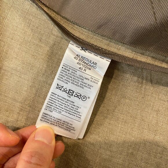 Banana Republic Slim Fit Linen Blazer 40R – Oatmeal Beige - Picture 6 of 10